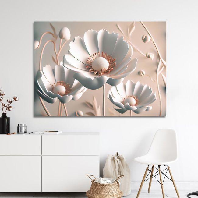 White flowers, poster