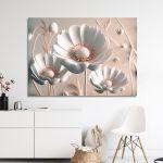 White flowers, poster