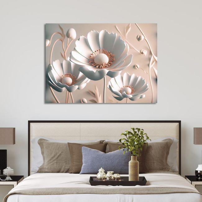 White flowers, poster