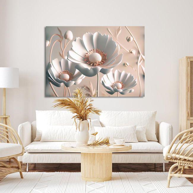 White flowers, poster