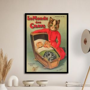 Le monde des cats Wain L αφίσα κάδρο  Αφίσα πόστερ με μαύρη κορνίζα