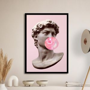 David's pink bubble αφίσα κάδρο  Αφίσα πόστερ με μαύρη κορνίζα