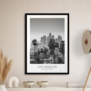 Los Angeles grayscale αφίσα  Αφίσα πόστερ με μαύρη κορνίζα