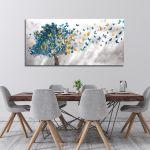 Canvas print Tree and butterflies, panoramic