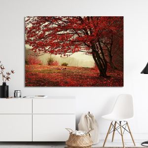 Canvas print Red forest
