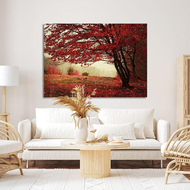 Πίνακας σε καμβά Δάσος Red forest Καμβάς τελαρωμένος, 2
