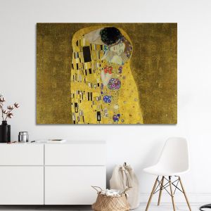 Πίνακας ζωγραφικής σε καμβά The kiss crop Klimt Gustav Καμβάς τελαρωμένος