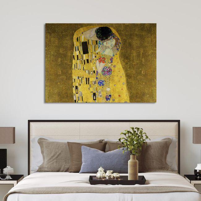 Canvas print The kiss crop, Klimt Gustav