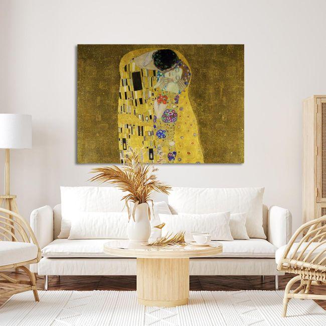 Canvas print The kiss crop, Klimt Gustav