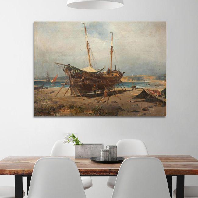 Πίνακας σε καμβά Ναυπηγείο Βολανάκης Καμβάς τελαρωμένος Όψη 1