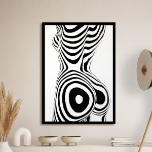 Zebra body paint αφίσα κάδρο  Αφίσα πόστερ με μαύρη κορνίζα