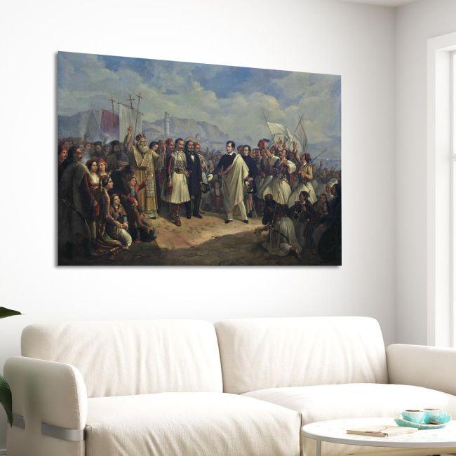 Canvas print The reception of Lord Byron, Vryzakis