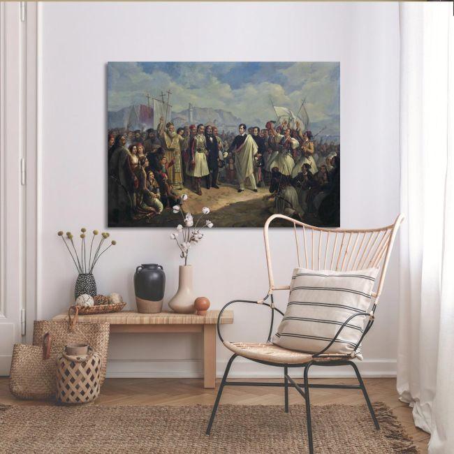 Canvas print The reception of Lord Byron, Vryzakis