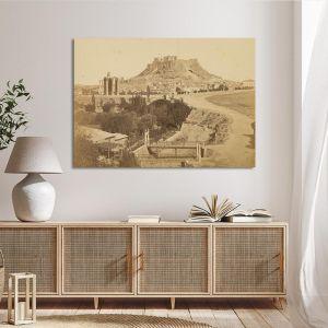 Πίνακας σε καμβά Θέα στην Ακρόπολη 1865 Κωνσταντίνου Δ. Καμβάς τελαρωμένος Όψη 1 2