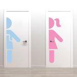 Door sticker Boy girl, restroom