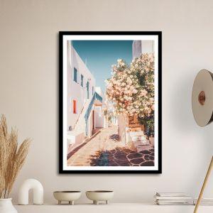 Steno sti Folegandro αφίσα κάδρο  Αφίσα πόστερ με μαύρη κορνίζα