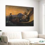 Πίνακας σε καμβά Η φυγή από την Πάργα Τσόκος Διονύσιος Καμβάς τελαρωμένος