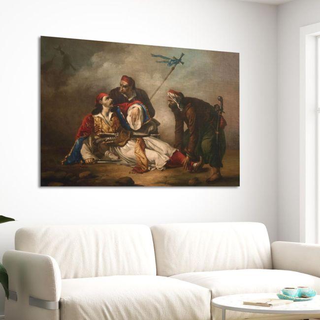 Canvas print The death of Markos Botsaris, Tsokos Dionysios