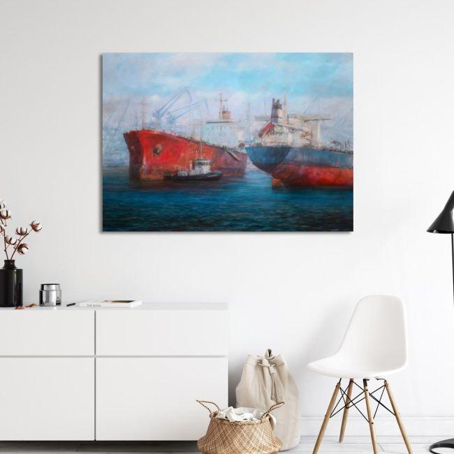 Canvas print Tanker ships
