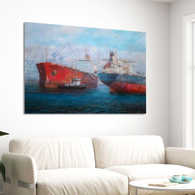 Πίνακας σε καμβά Tanker ships Καμβάς τελαρωμένος, 3