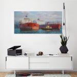 Πίνακας σε καμβά Tanker ships painting, πανοραμικός, 3