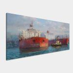 Πίνακας σε καμβά Tanker ships painting, πανοραμικός, 5