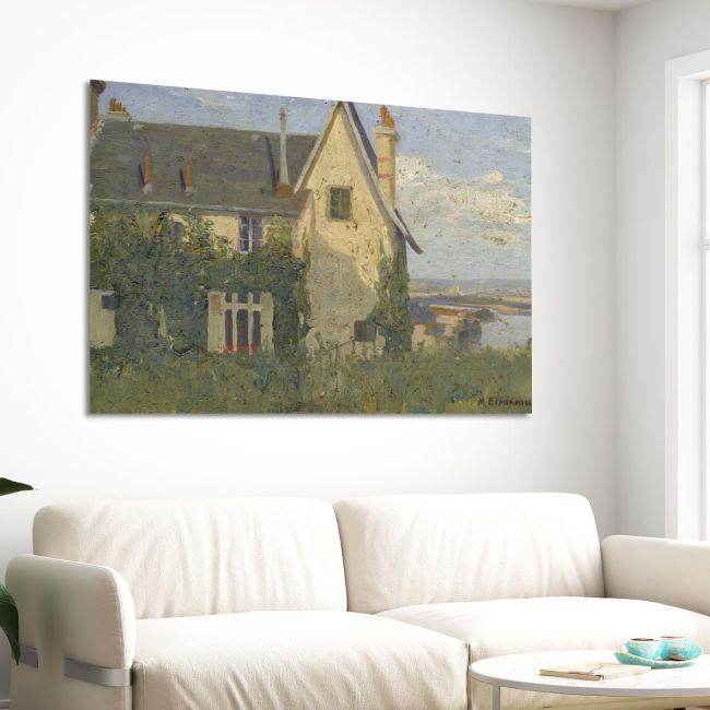 Πίνακας σε καμβά La maison a la Campagne Οικονόμου Μ Καμβάς τελαρωμένος