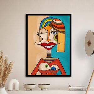 Woman Picasso style αφίσα κάδρο  Αφίσα πόστερ με μαύρη κορνίζα