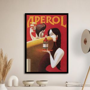 Aperol retro αφίσα  Αφίσα πόστερ με μαύρη κορνίζα