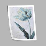 Green flower, golden details, poster