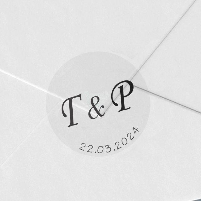 Αυτοκόλλητη ετικέτα διάφανη για φακέλο, αρχικά ζευγαριού