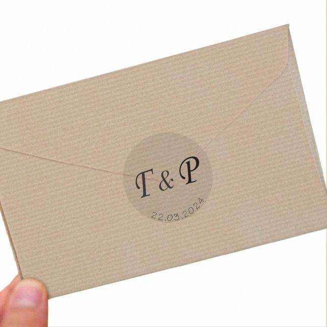 Αυτοκόλλητη ετικέτα διάφανη για φακέλο, αρχικά ζευγαριού