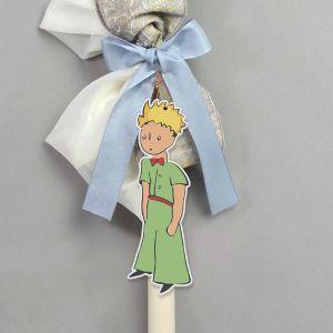 Wooden printed figure for baptism candle, little prince 2 2