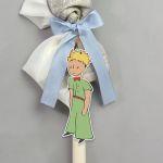 Wooden printed figure for baptism candle, little prince 2