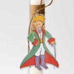 Wooden printed figure for baptism candle, little prince