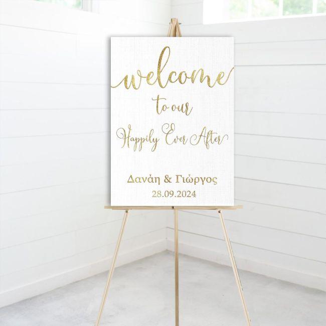 Canvas print Wedding decoration, Welcome to our happily ever after