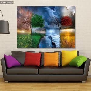 Canvas print Four season trees