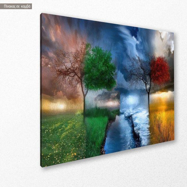 Πίνακας σε καμβά Four season trees