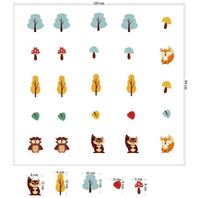 Kids wall stickers Forest animals pattern