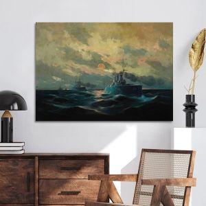 Canvas print The Averof, head of the Greek fleet, Hatzis V
