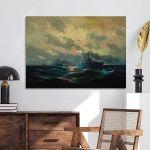Canvas print The Averof, head of the Greek fleet, Hatzis V
