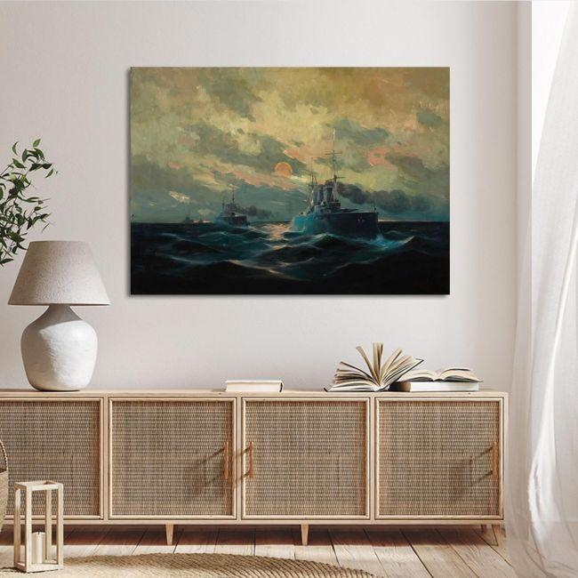 Canvas print The Averof, head of the Greek fleet, Hatzis V