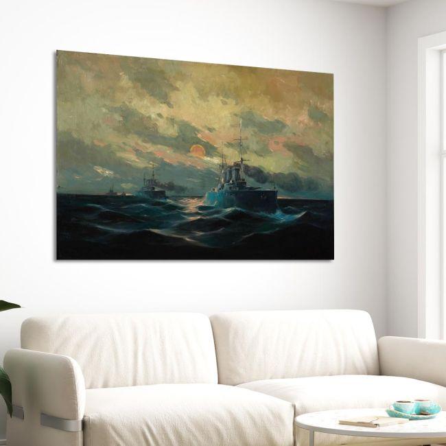 Canvas print The Averof, head of the Greek fleet, Hatzis V