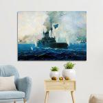 Canvas print The Averof in battle, Hatzis B