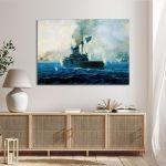 Canvas print The Averof in battle, Hatzis B