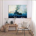 Canvas print The Averof in battle, Hatzis B