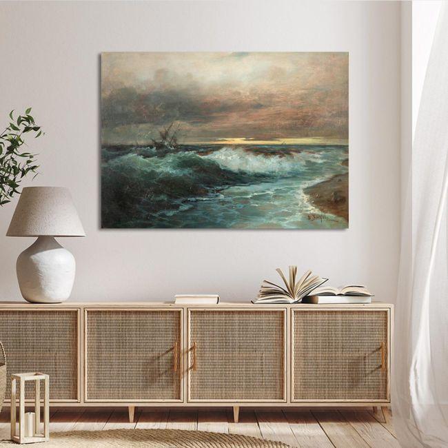 Canvas print Ship in the waves, Hatzis V