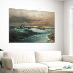 Canvas print Ship in the waves, Hatzis V