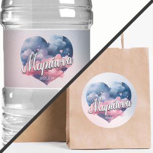 Sticker label Heartshaped Sky