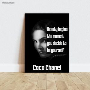 Canvas print offer Beauty begins..., Coco Chanel